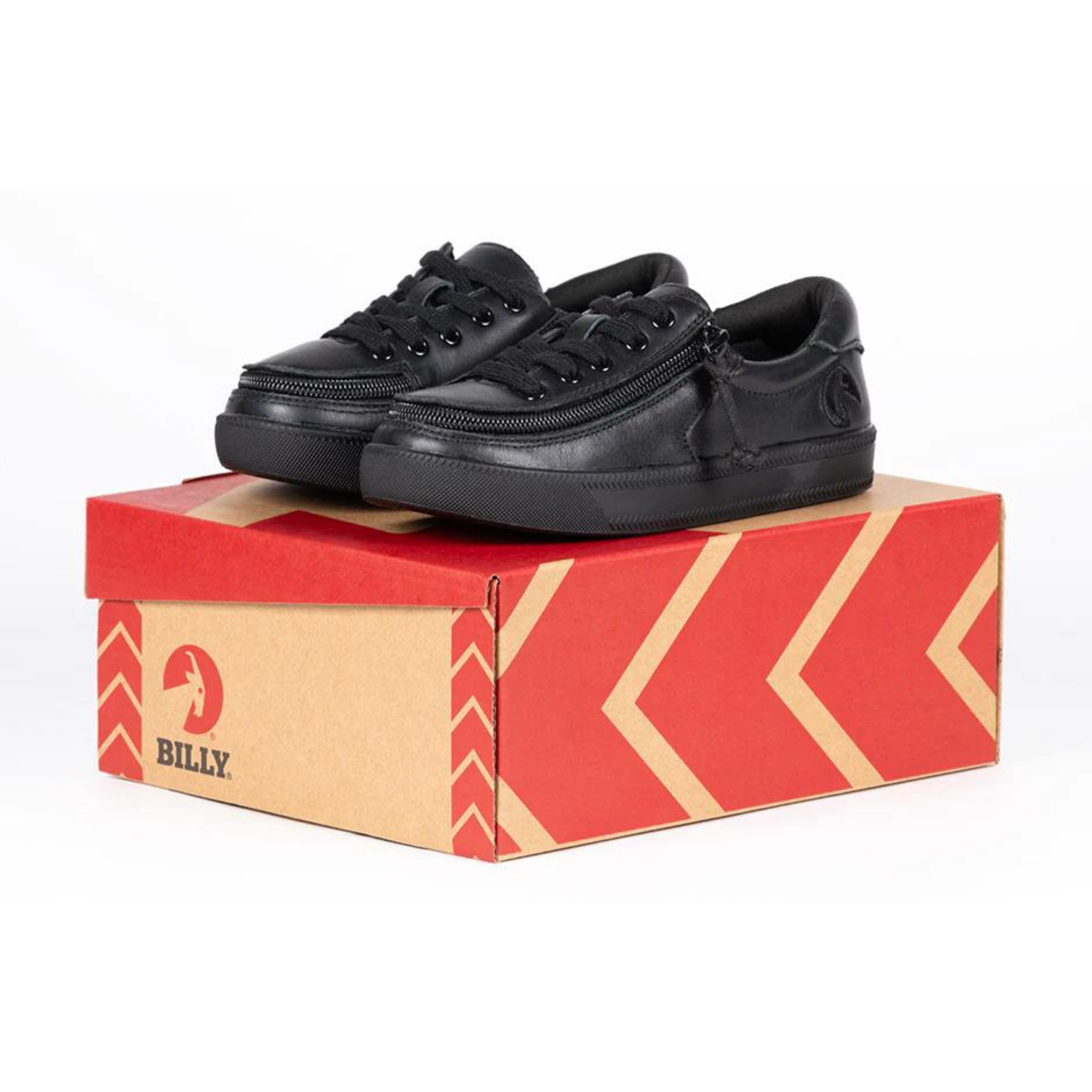 Billy Footwear (Kids) DR II Fit - Low Top Black Leather Shoes