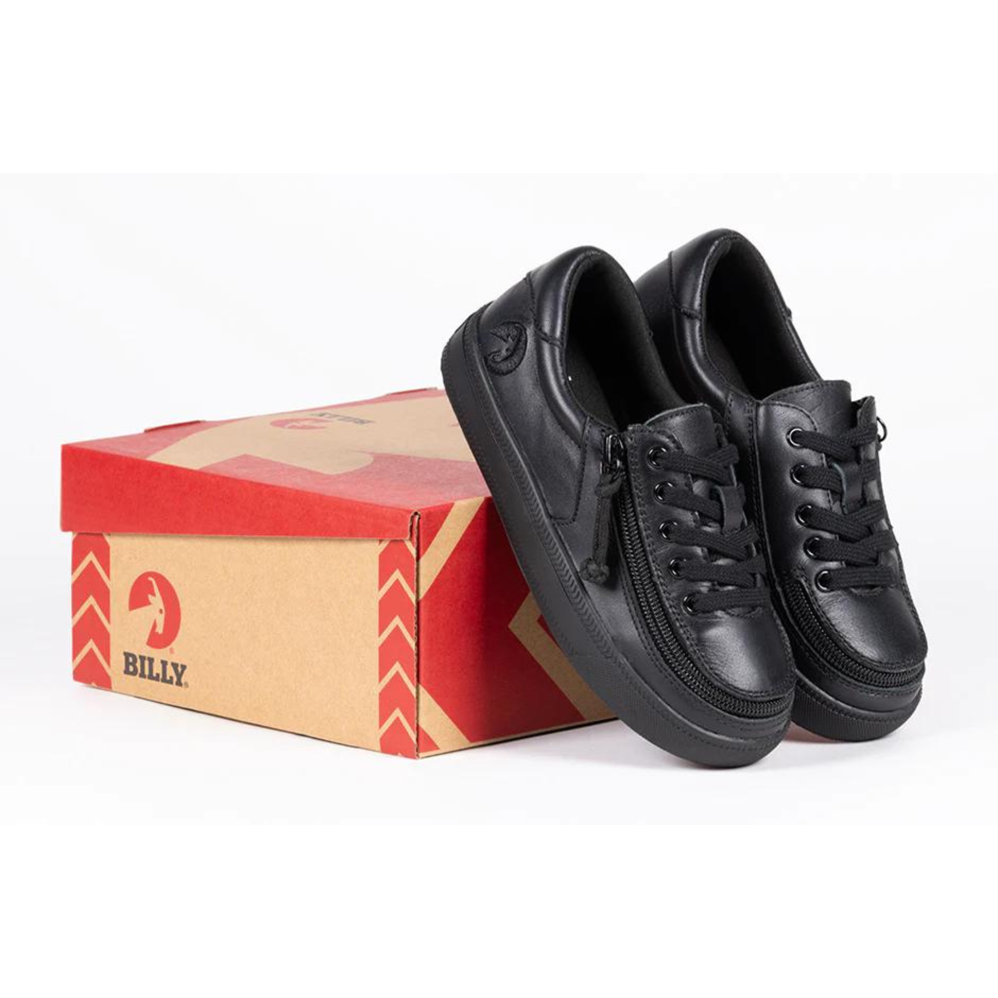 Billy Footwear (Kids) DR II Fit - Low Top Black Leather Shoes