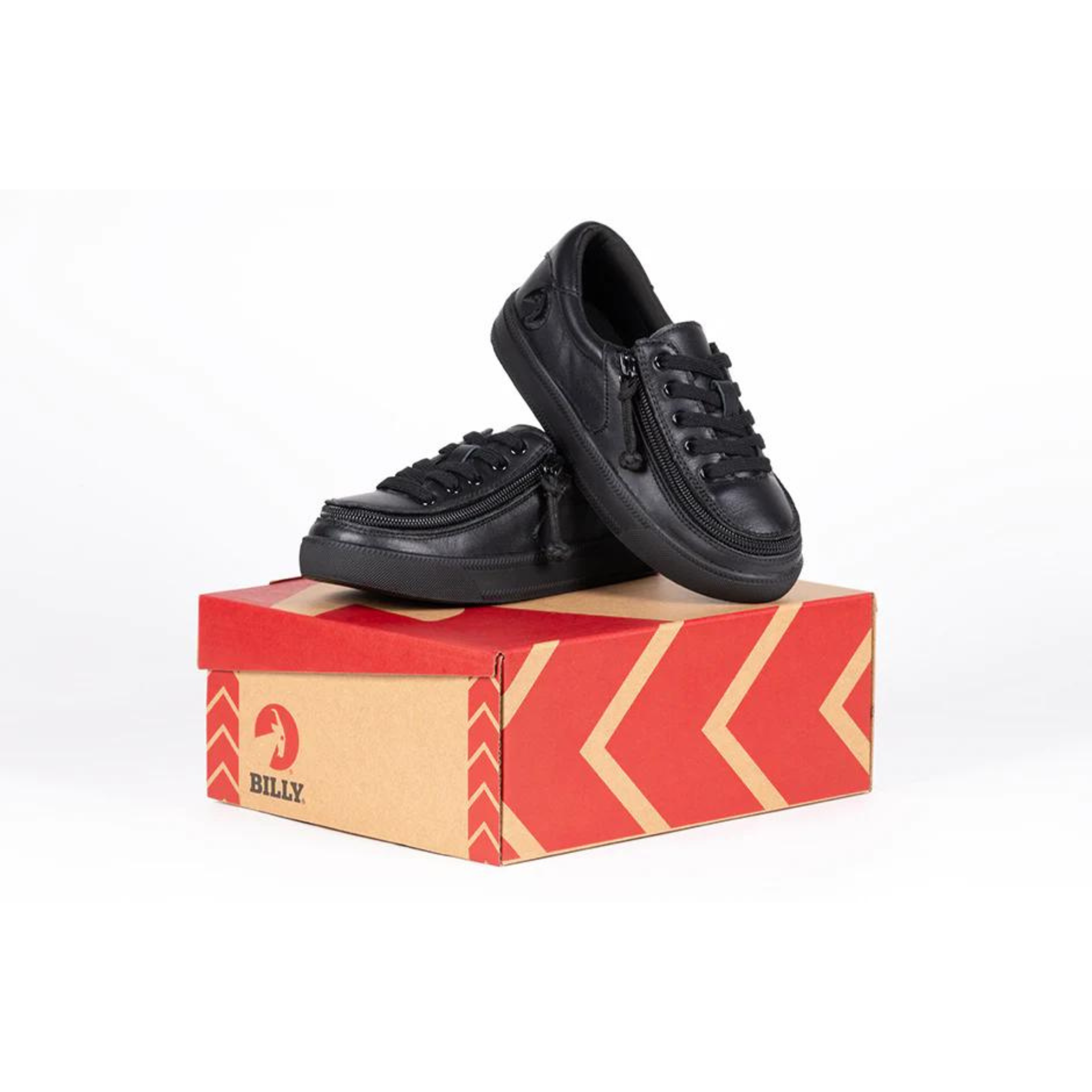 Billy Footwear (Kids) DR II Fit - Low Top Black Leather Shoes