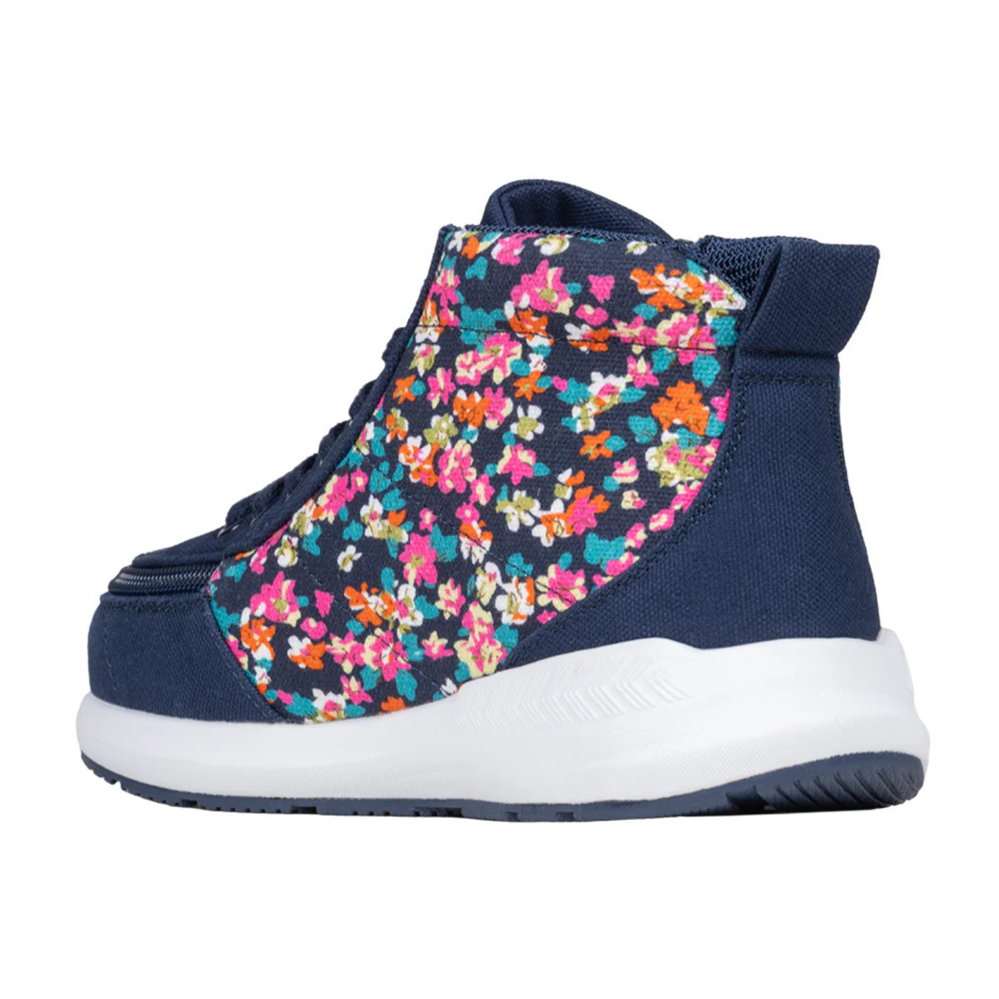 Billy Footwear (Toddlers) - High Top Goat Navy Floral Shoes