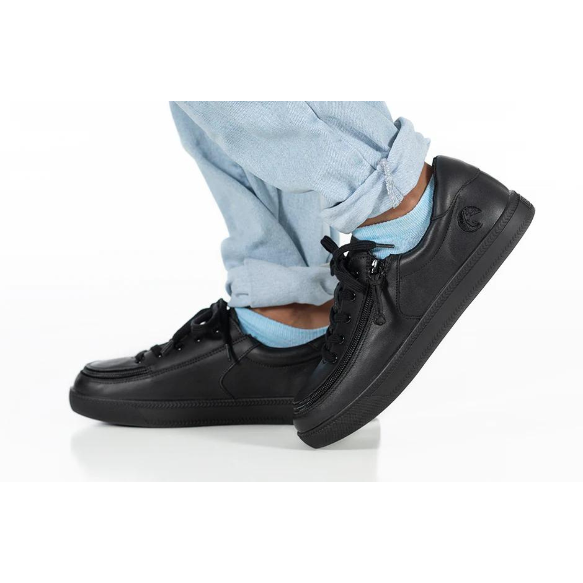 Billy Footwear (Kids) DR II Fit - Low Top Black Leather Shoes