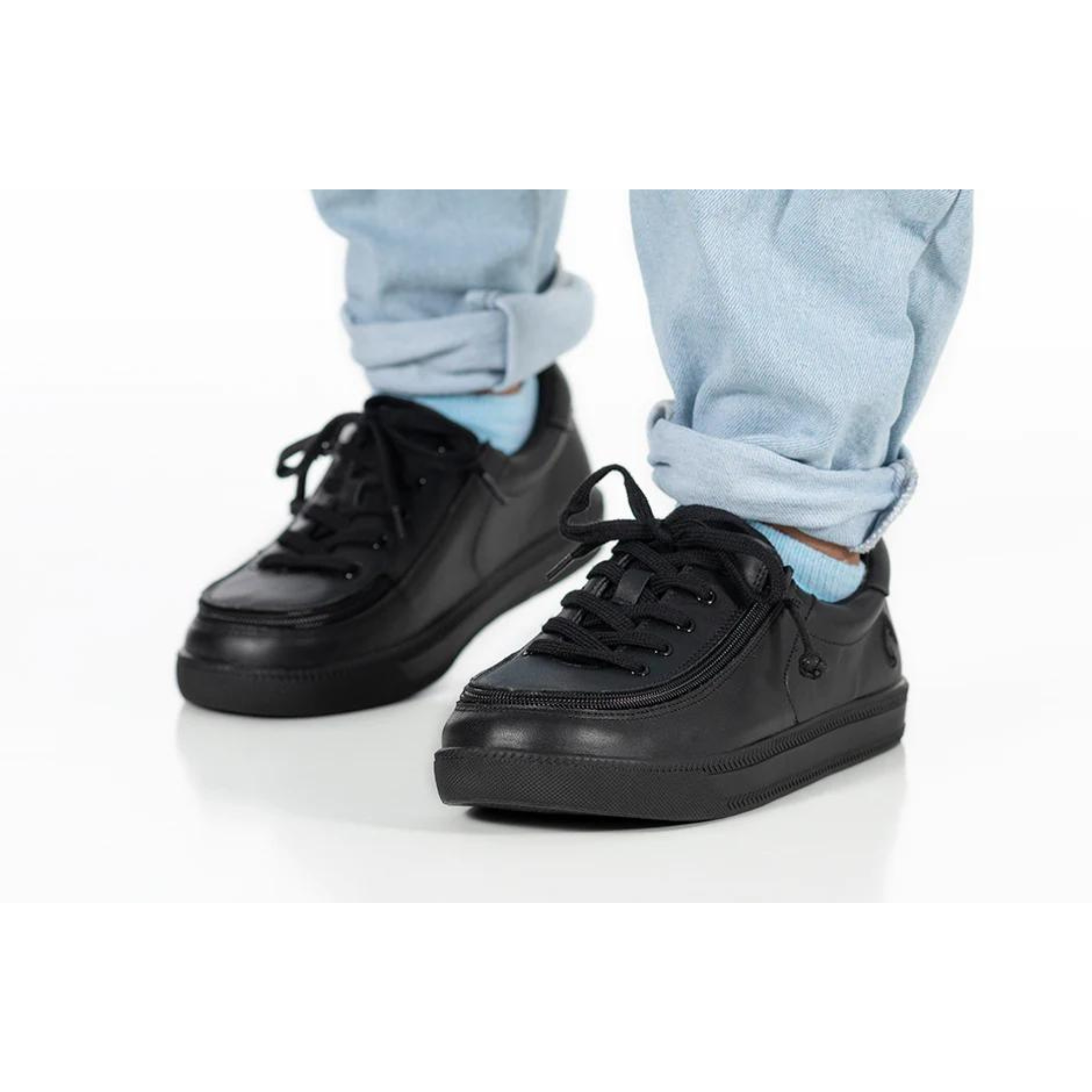 Billy Footwear (Kids) DR II Fit - Low Top Black Leather Shoes