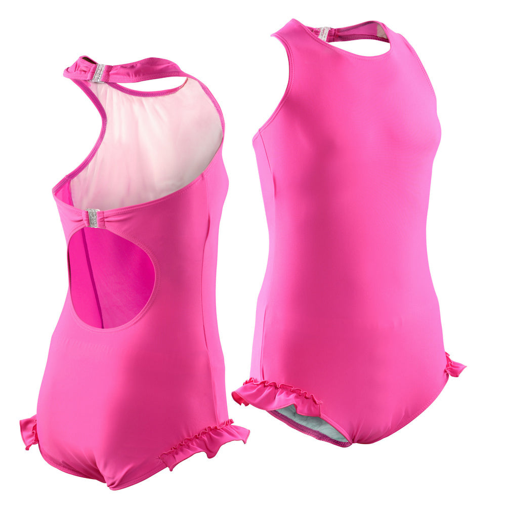 Kes-Vir Halterneck Swimsuit for Girls - Eco Friendly / Pretty Pink - CLEARANCE