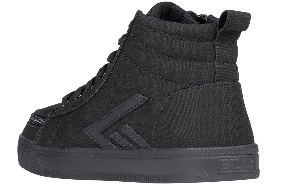 Billy Footwear (Kids) - High Top Black to the Floor CS Canvas Shoes