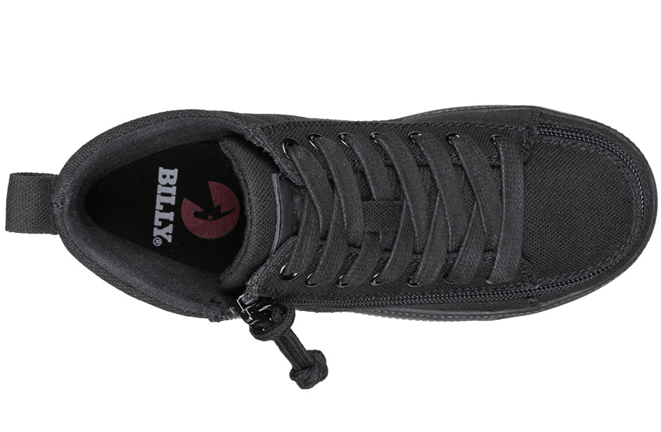Billy Footwear (Kids) - High Top Black to the Floor CS Canvas Shoes