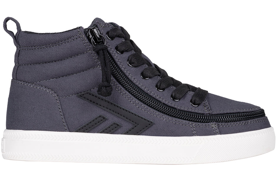 Billy Footwear (Kids)  - High Top Charcoal/Black CS Canvas Shoes