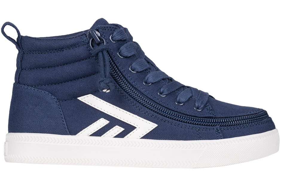 Billy Footwear (Kids) - High Top Navy/White CS Canvas Shoes