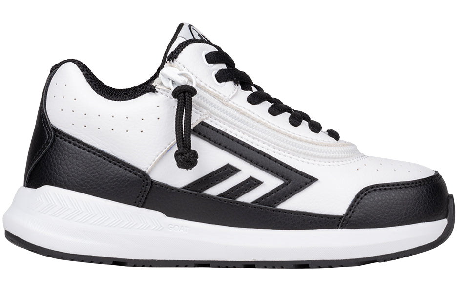Billy Footwear (Kids) - Mid Top Goat Hoop White/Black Trainers