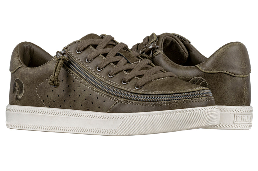 Billy Footwear (Womens) - Low Top Olive Faux Leather Shoes - CLEARANCE