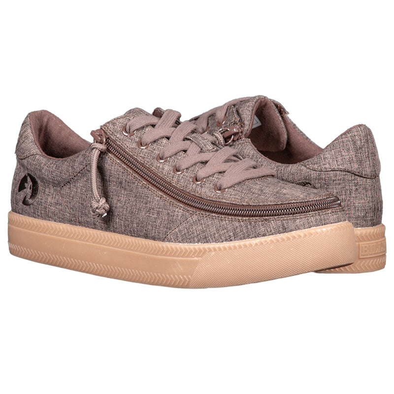 Billy Footwear (Mens) - Low Top Brown Jersey Linen Shoes - CLEARANCE