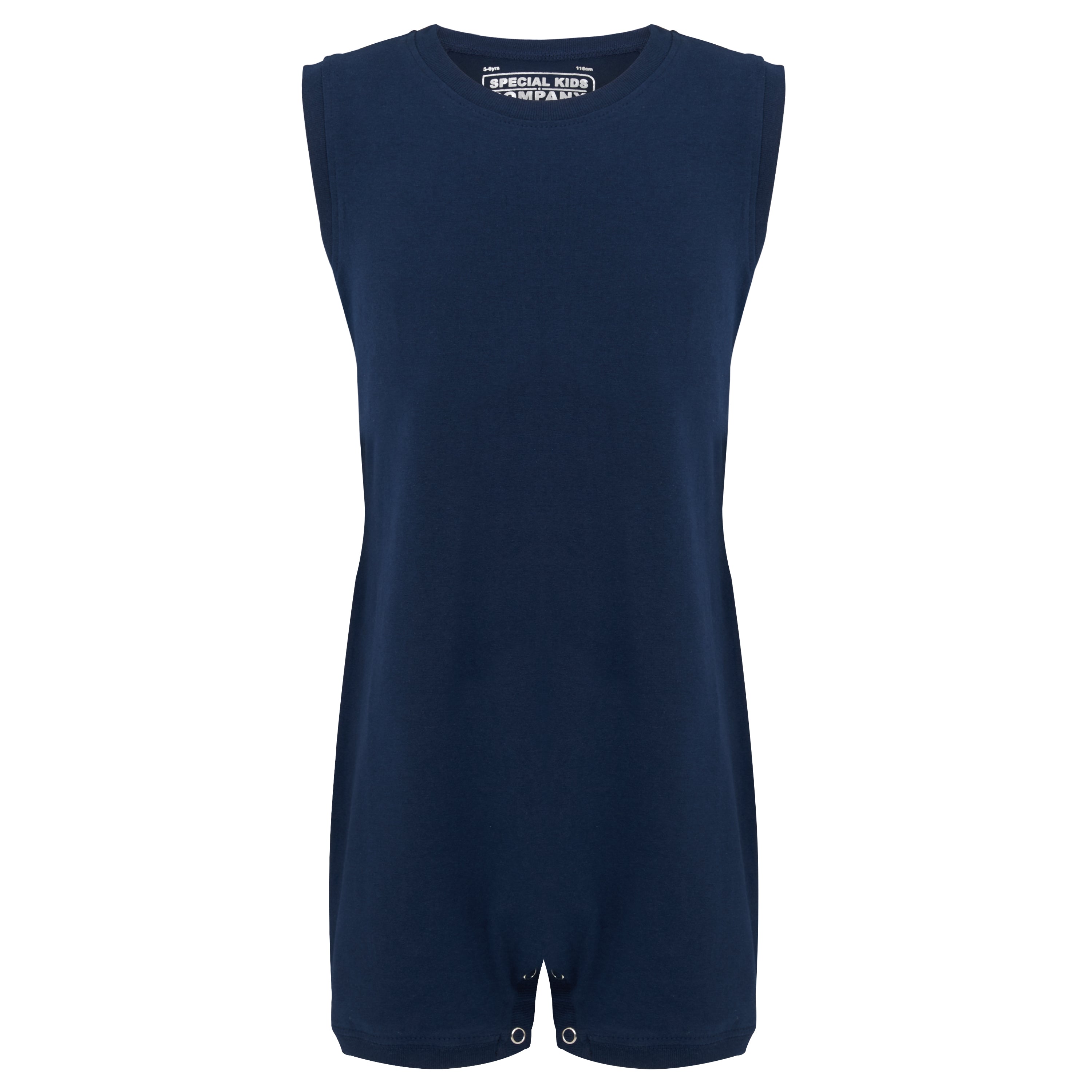 KayCey_Adaptive_clothing_for_older_children_with_special_needs_Sleeveless_Navy_Front