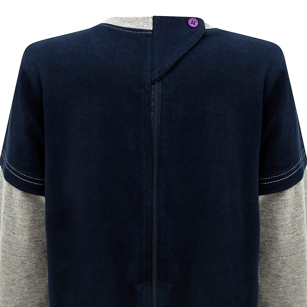 KayCey_adaptive_clothing_for_special_needs_kids_and_older_children_zip_back_grey_navy_button_facing
