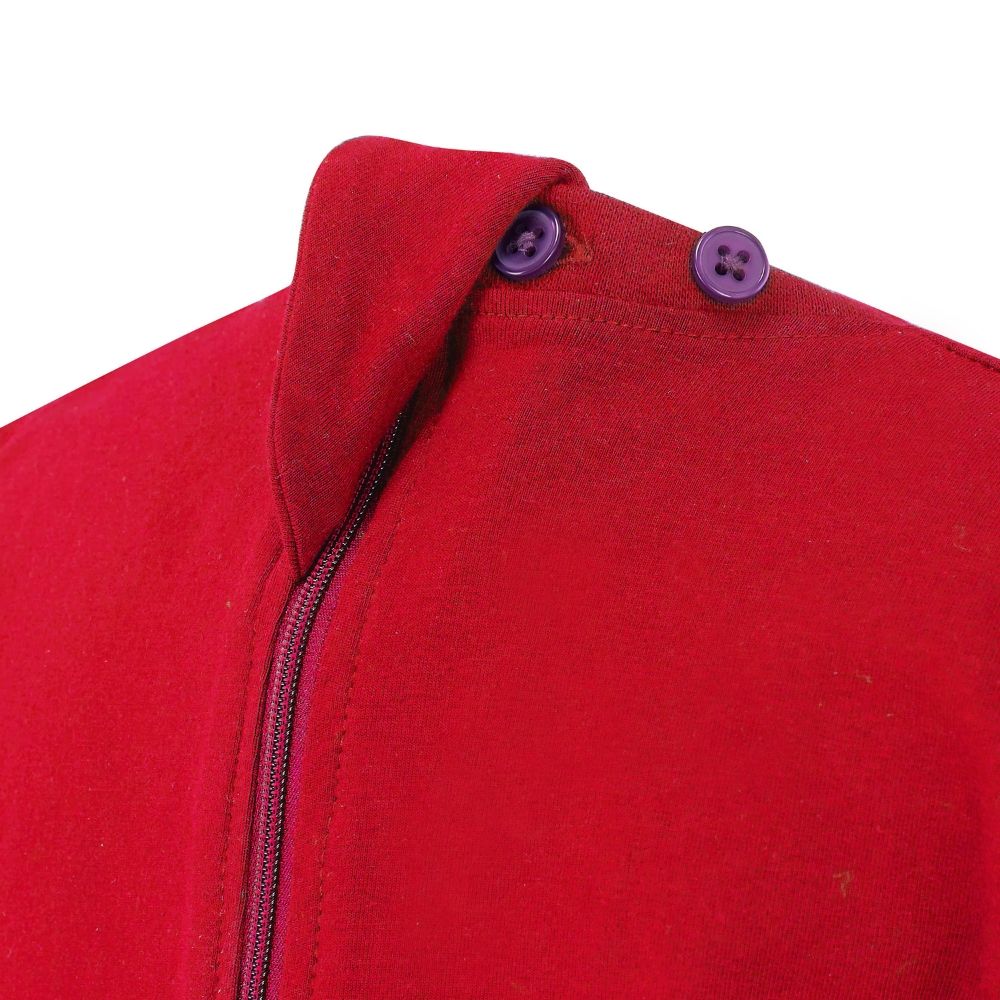 KayCey_short_sleeve_jumpsuit_for_older_children_with_special_needs_Zip_Back_Red_Button_Fastening