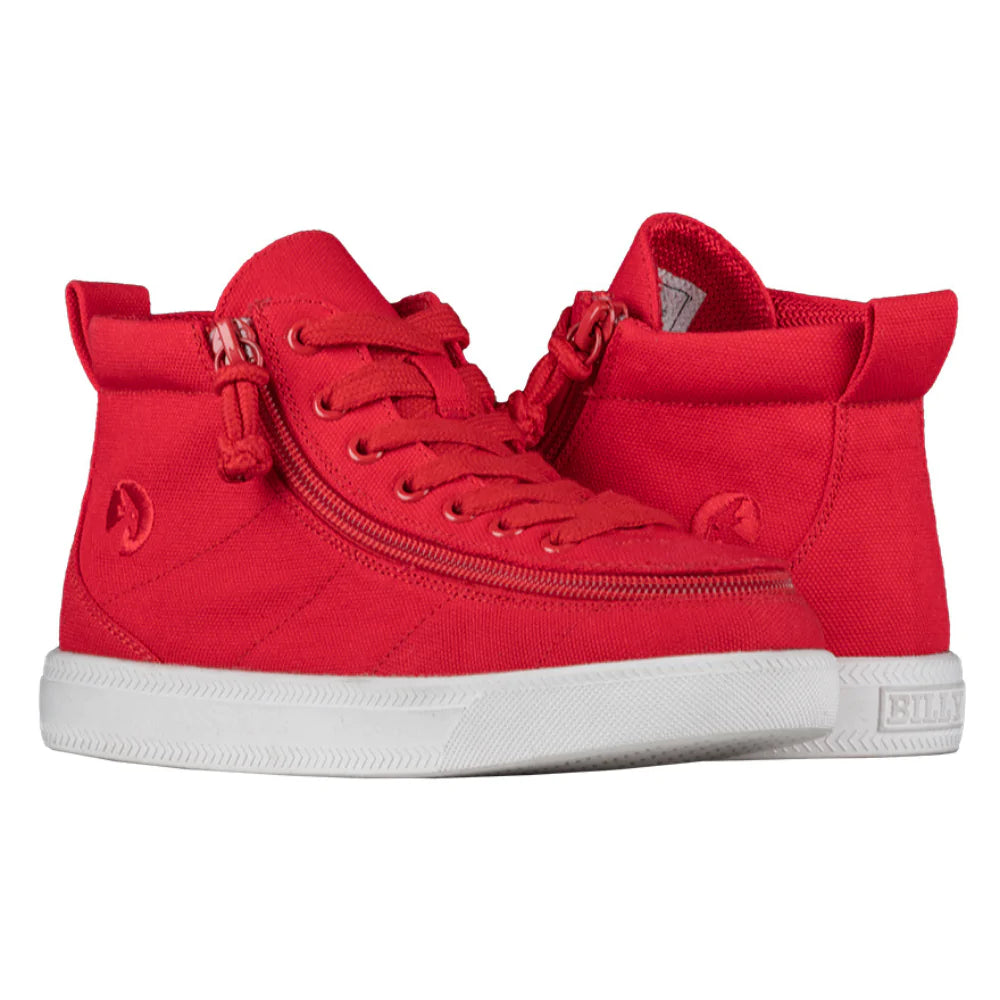Billy Footwear (Kids) DR Fit - High Top Red Canvas Shoes