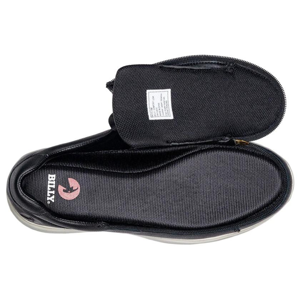 Billy Footwear (Mens) - Low Top Black Leather Comfort Shoes