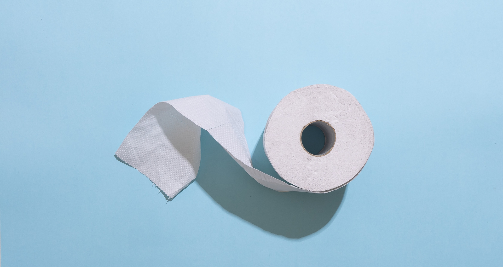 toilet roll on a blue background