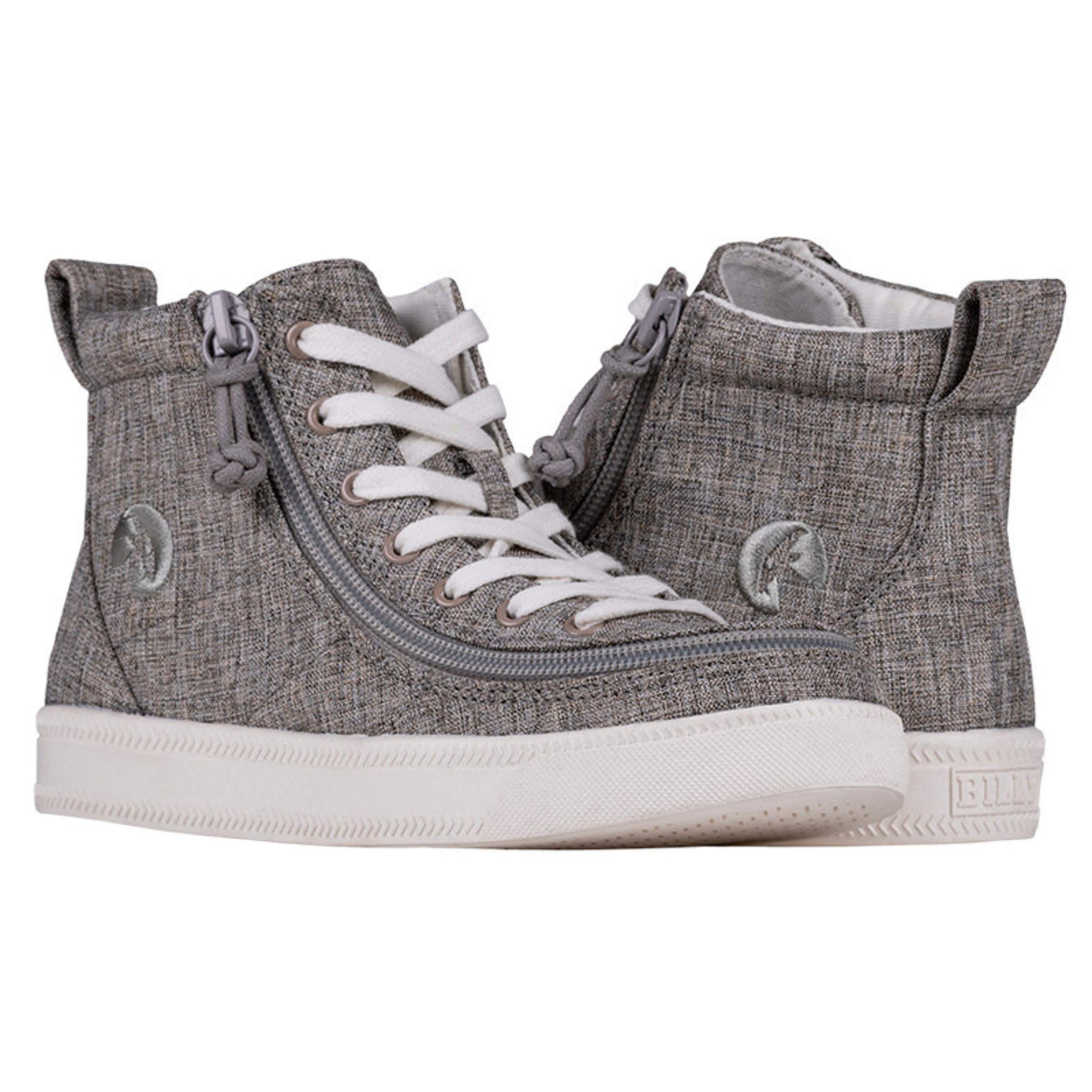 Billy Footwear (Kids) - High Top Linen Shoes Darker Grey Jersey