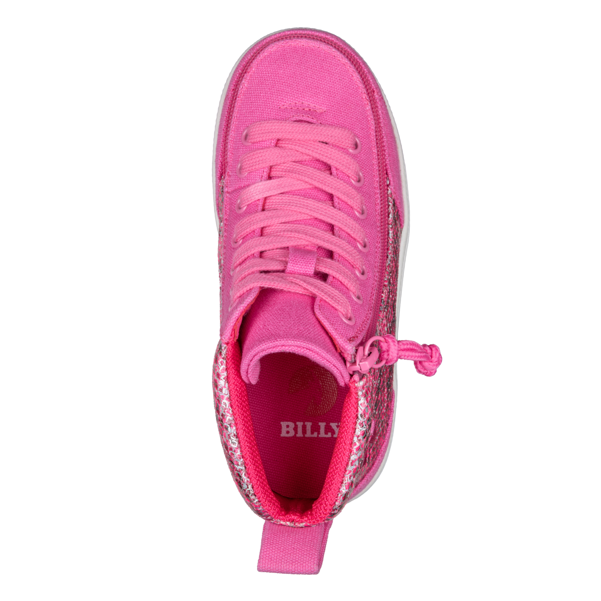 Billy Footwear (Toddlers)  - High Top D|R Fuchsia Snake Canvas Shoes