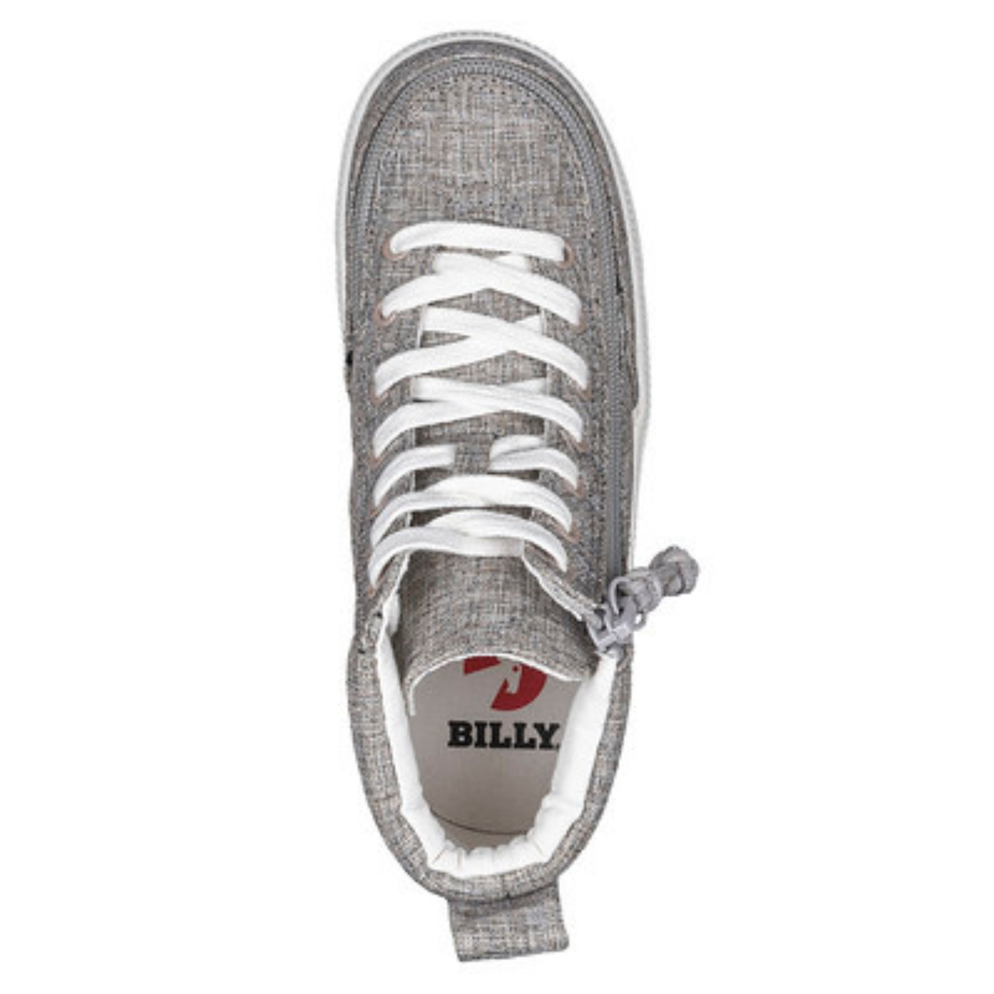 Billy Footwear (Kids) - High Top Linen Shoes Darker Grey Jersey
