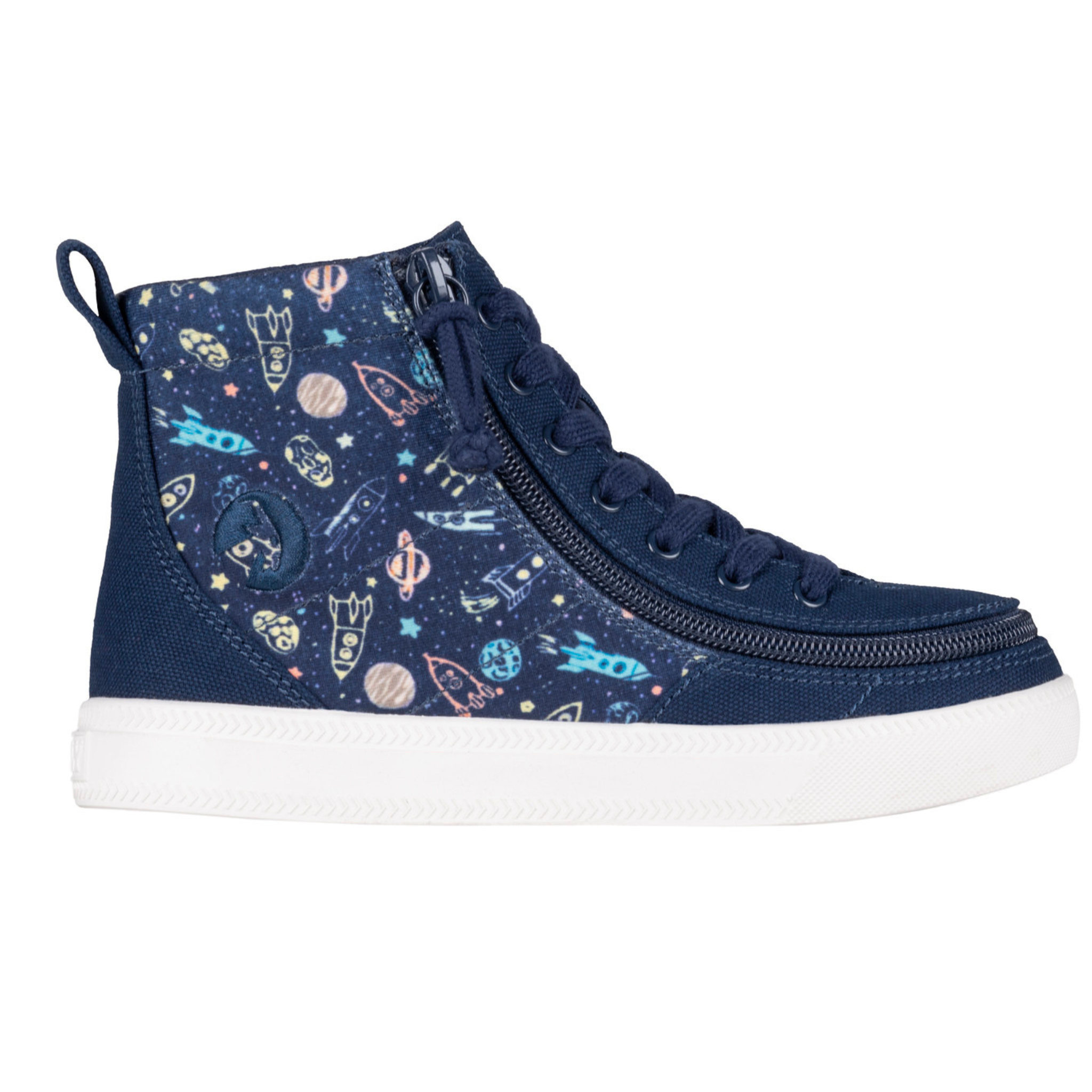 Billy Footwear (Kids) - High Top Navy Space Canvas Shoes