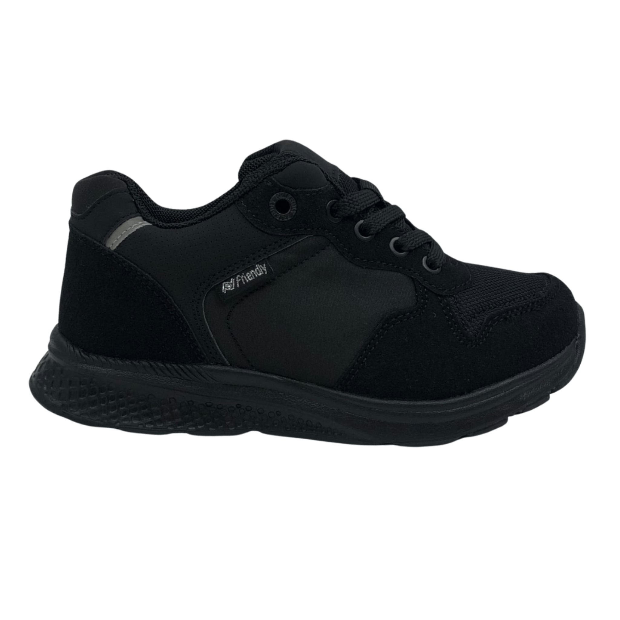 Friendly Shoes Excursion (Kids) - Wider Fit All Black