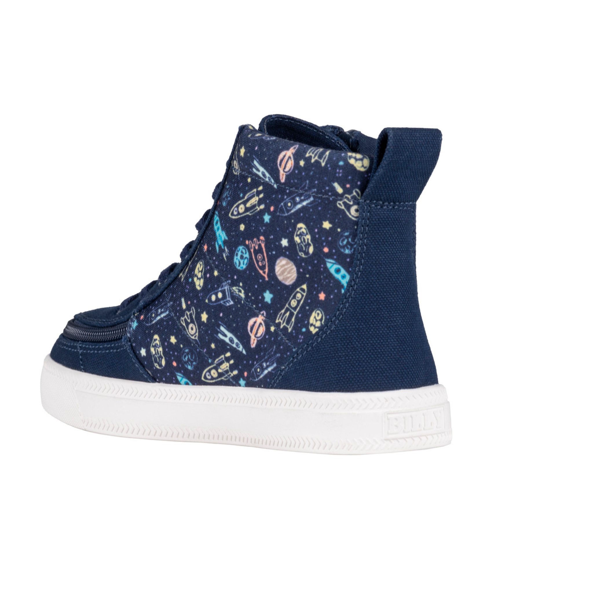 Billy Footwear (Kids) - High Top Navy Space Canvas Shoes