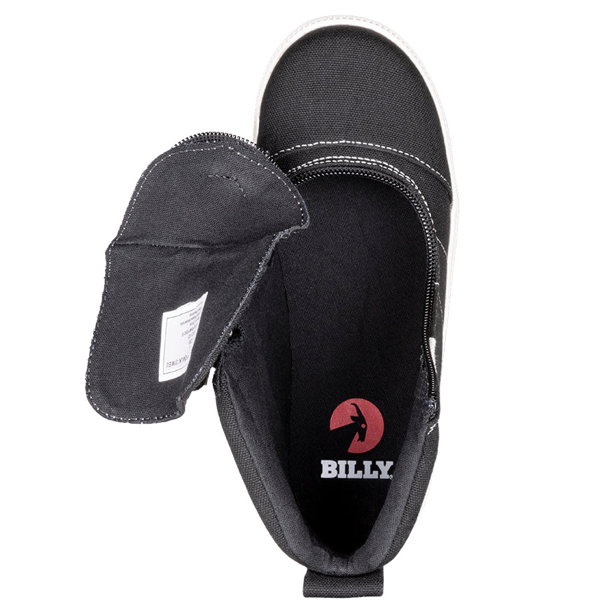 Billy Footwear (Kids) DR Fit - Short Wrap High Top DR Black White Canvas Shoes