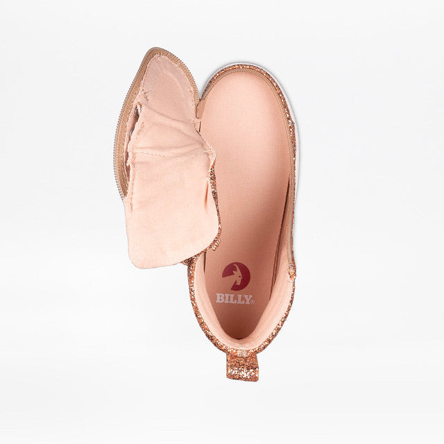 Billy Footwear (Toddler)  - Rose Gold Glitz CS Canvas Shoes
