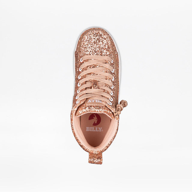 Billy Footwear (Toddler)  - Rose Gold Glitz CS Canvas Shoes