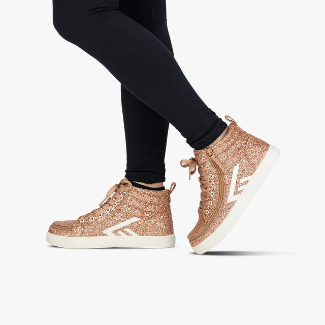 Billy Footwear (Toddler)  - Rose Gold Glitz CS Canvas Shoes