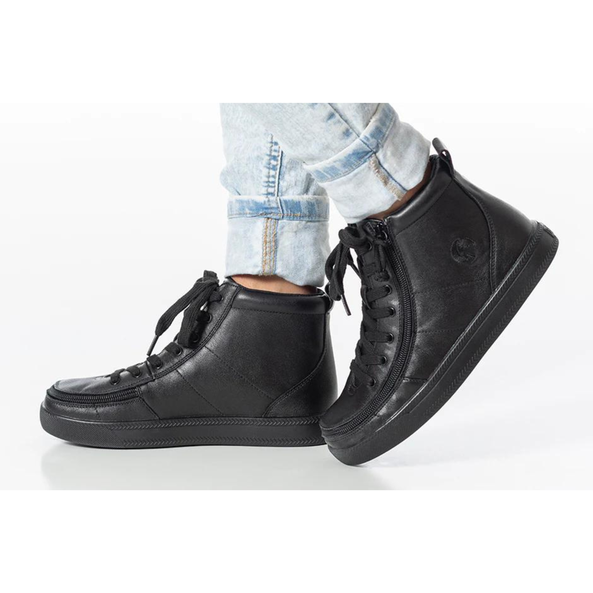 Billy Footwear (Kids) DR II Fit - High Top DR II Black Leather Shoes Clearance