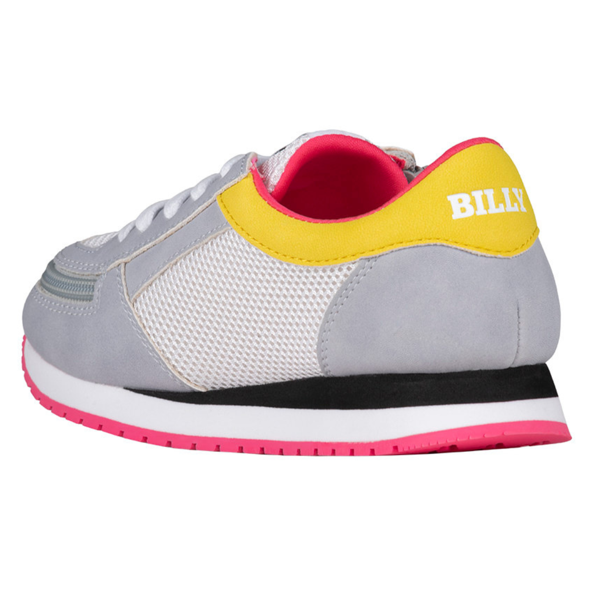 Billy Footwear (Kids) - Grey/ Pink Faux Suede Trainers