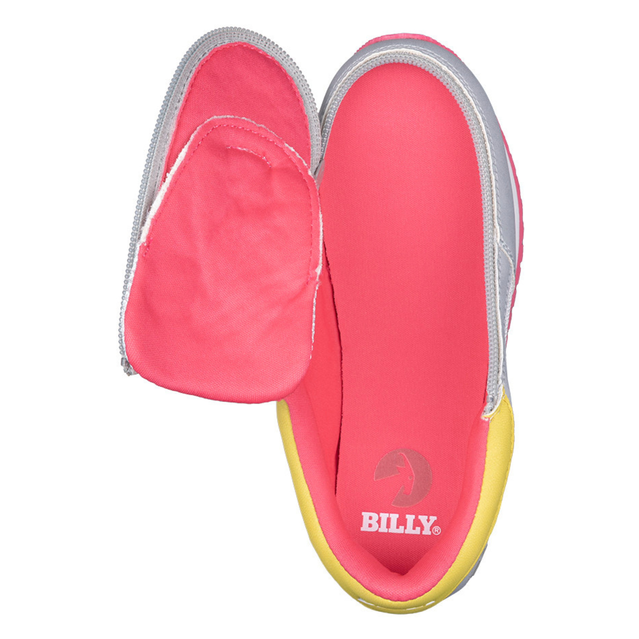 Billy Footwear (Kids) - Grey/ Pink Faux Suede Trainers