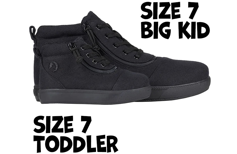 Billy Footwear (Kids) DR II Fit - Short Wrap High Top Black To The Floor Canvas Shoes