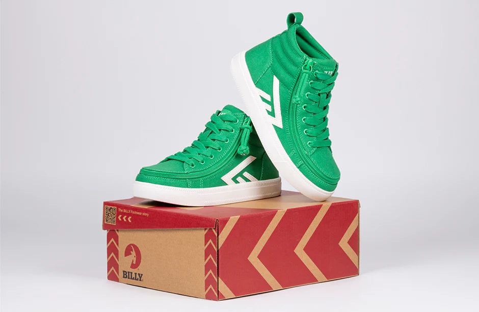 Billy Footwear (Toddlers)  - Green/White Core Skate Canvas Shoes