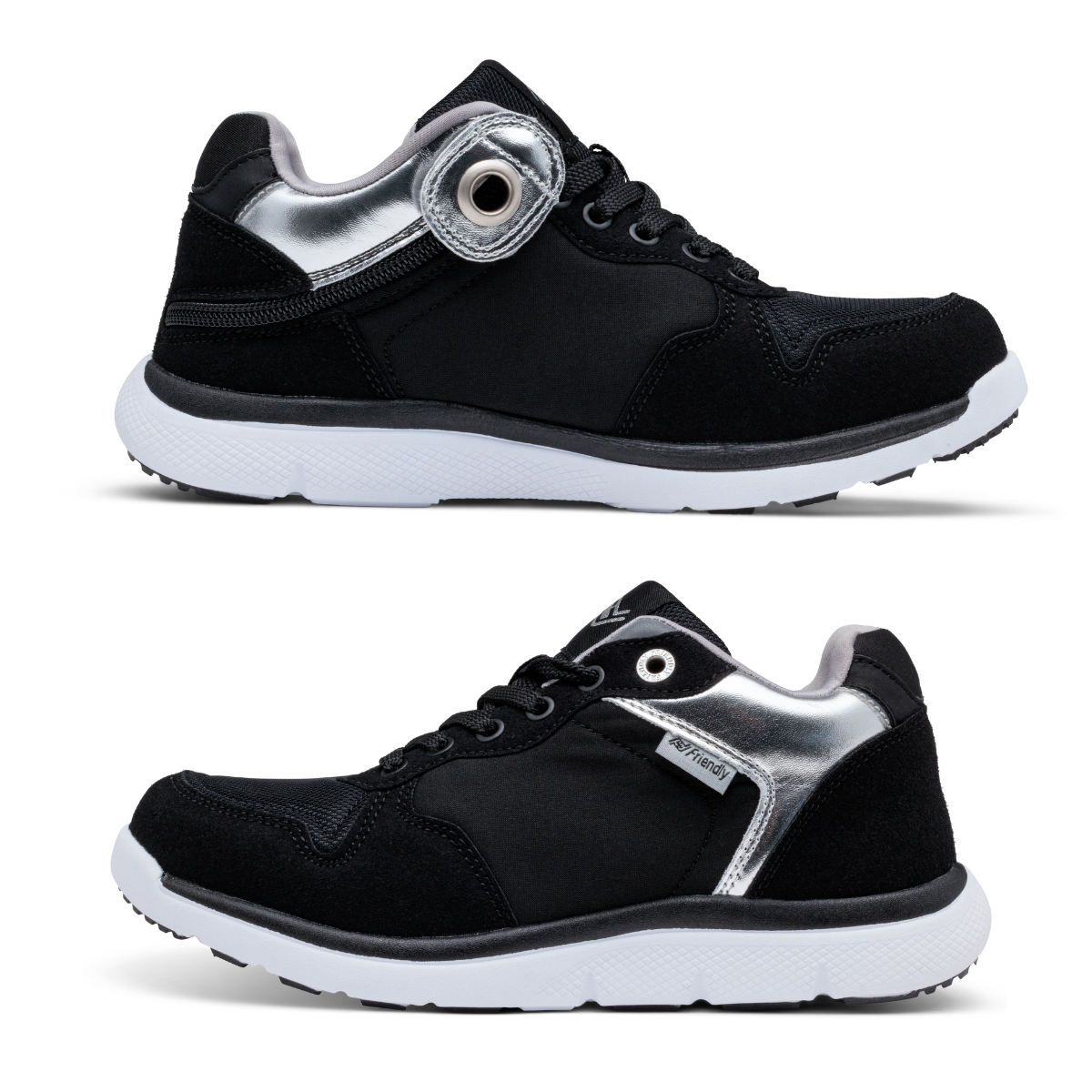 Friendly Shoes Excursion (Women's) - Mid Top Black Silver