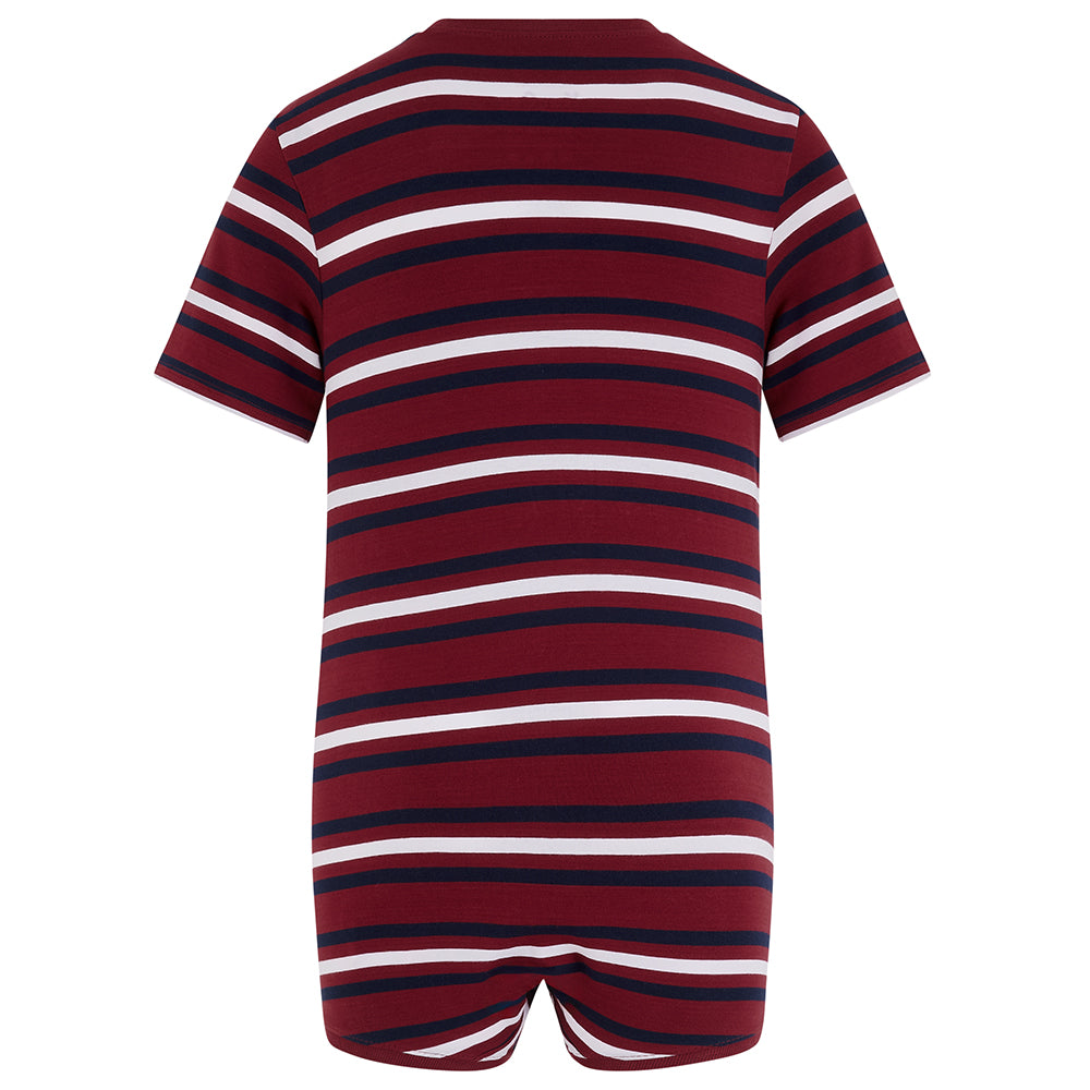 KayCey® Signature Stripes Short Sleeve Popper Vest Bodysuit