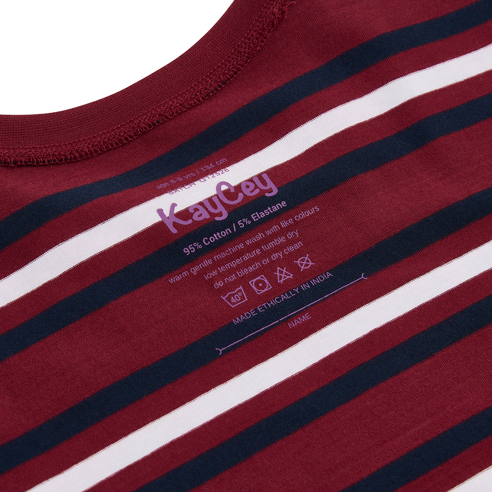 KayCey® Signature Stripes Short Sleeve Popper Vest Bodysuit