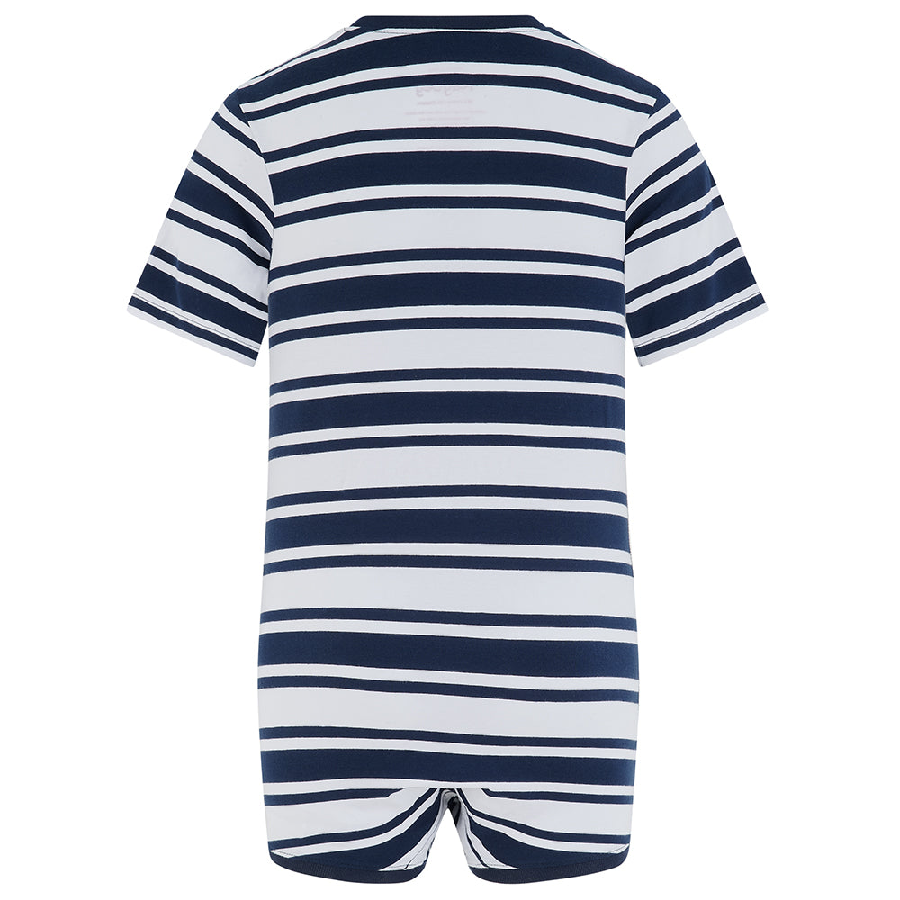 KayCey® Signature Stripes Short Sleeve Popper Vest Bodysuit