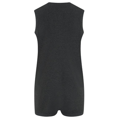Adults charcoal sleeveless poppervest on a white background showing back