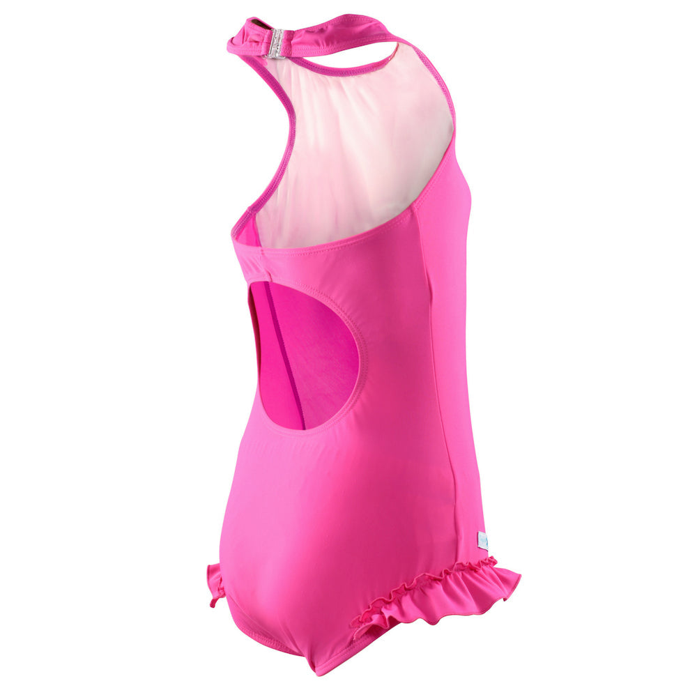 Kes-Vir Halterneck Swimsuit for Girls - Eco Friendly / Pretty Pink - CLEARANCE