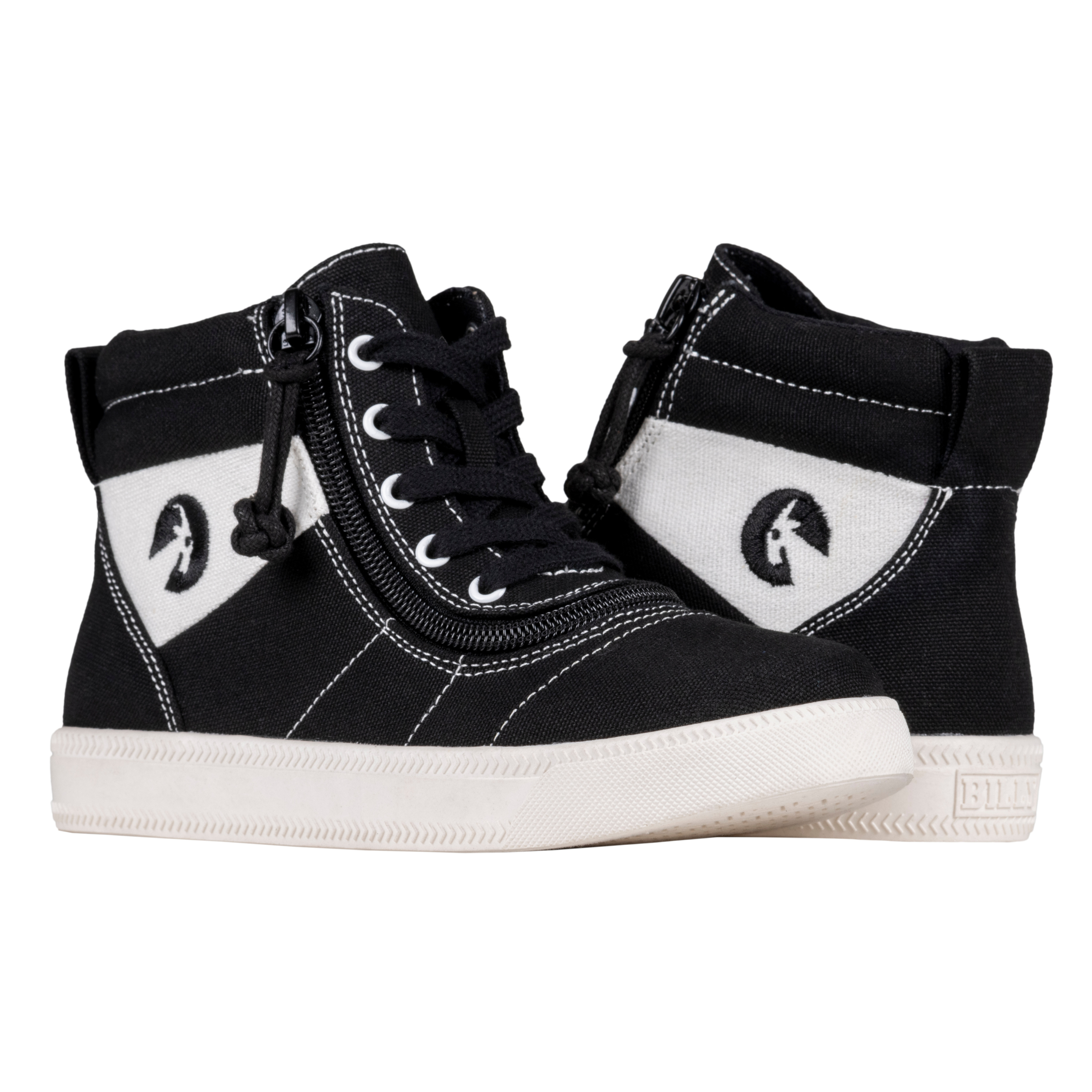 Billy Footwear (Kids) DR Fit - Short Wrap High Top DR Black White Canvas Shoes