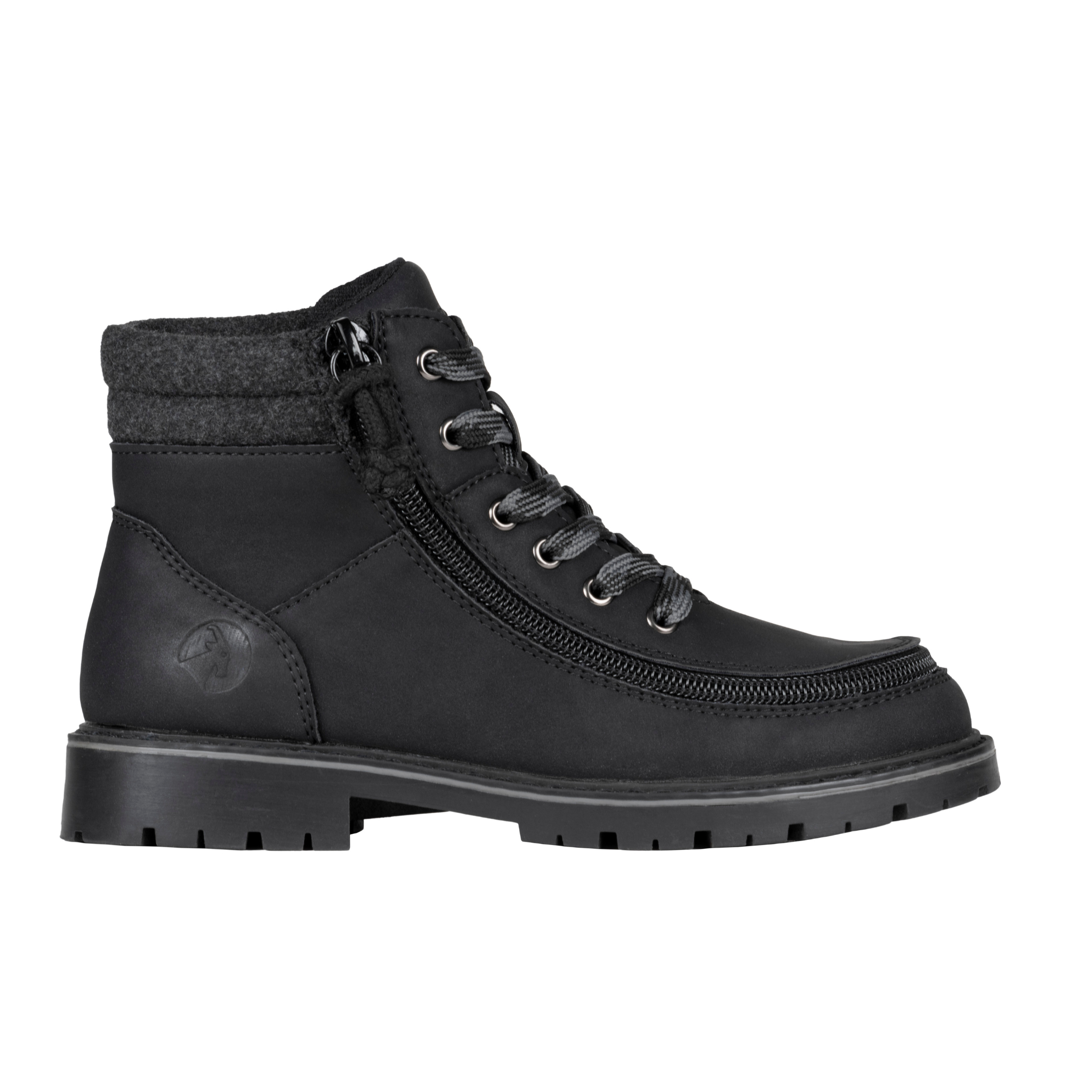 Billy Footwear (Kids) -  Black Faux Leather Lug Boots 2 CLEARANCE