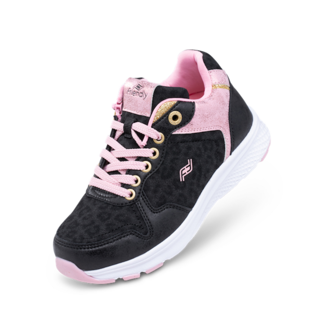 Friendly Shoes Excursion (Kids) - Black Leopard Dahlia Pink