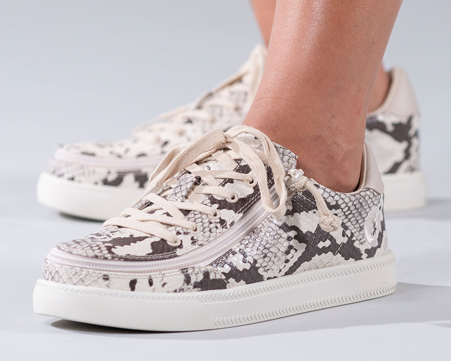 Billy Footwear (Womens) - Low Top Snake Print Faux Leather Shoes Clearance