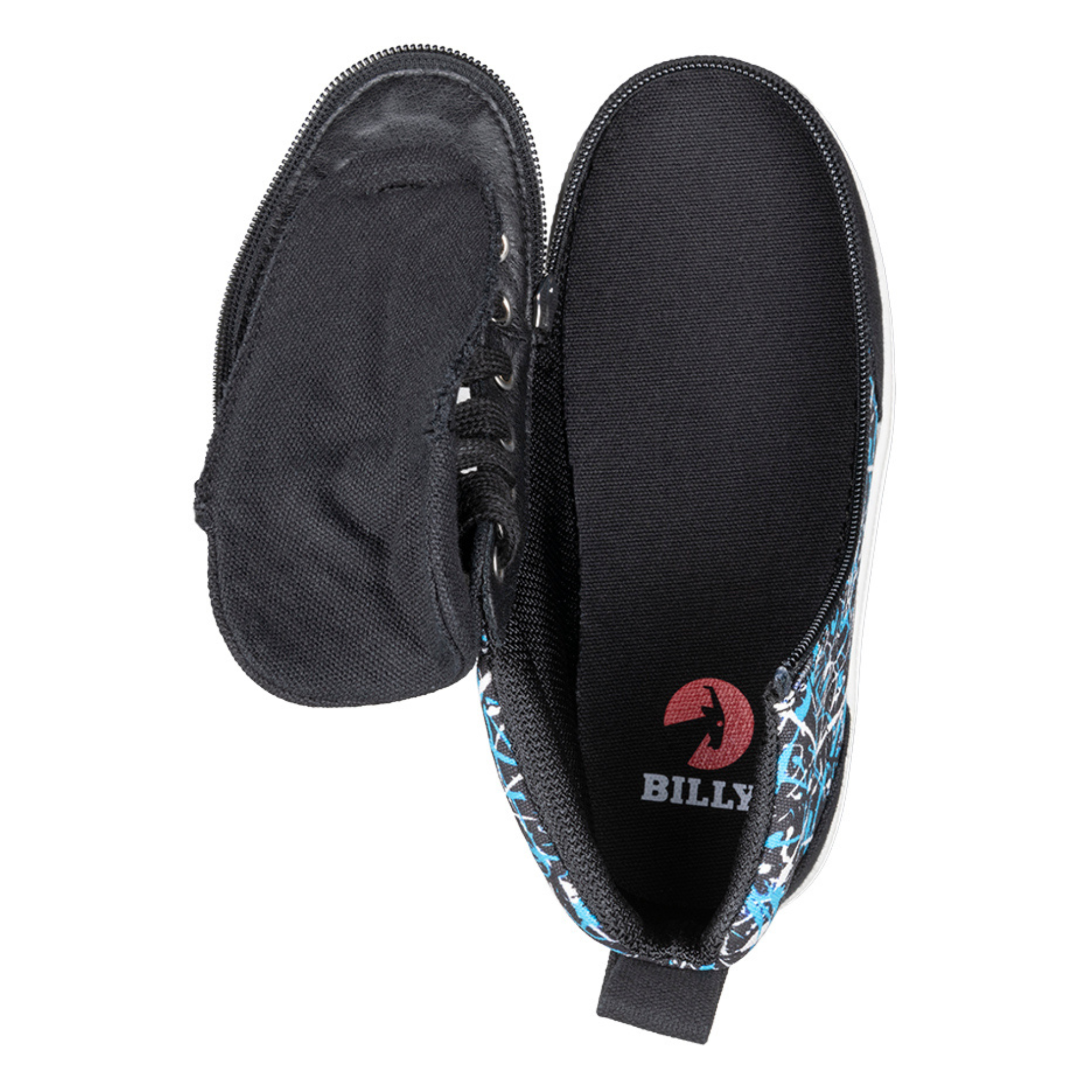 Billy Footwear (Kids) - High Top D|R Black Graffiti Canvas Shoes