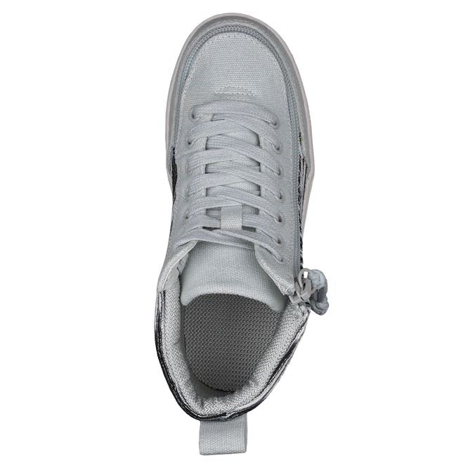 Billy Footwear (Toddlers) DR Fit - High Top DR Silver Streak Canvas Shoes