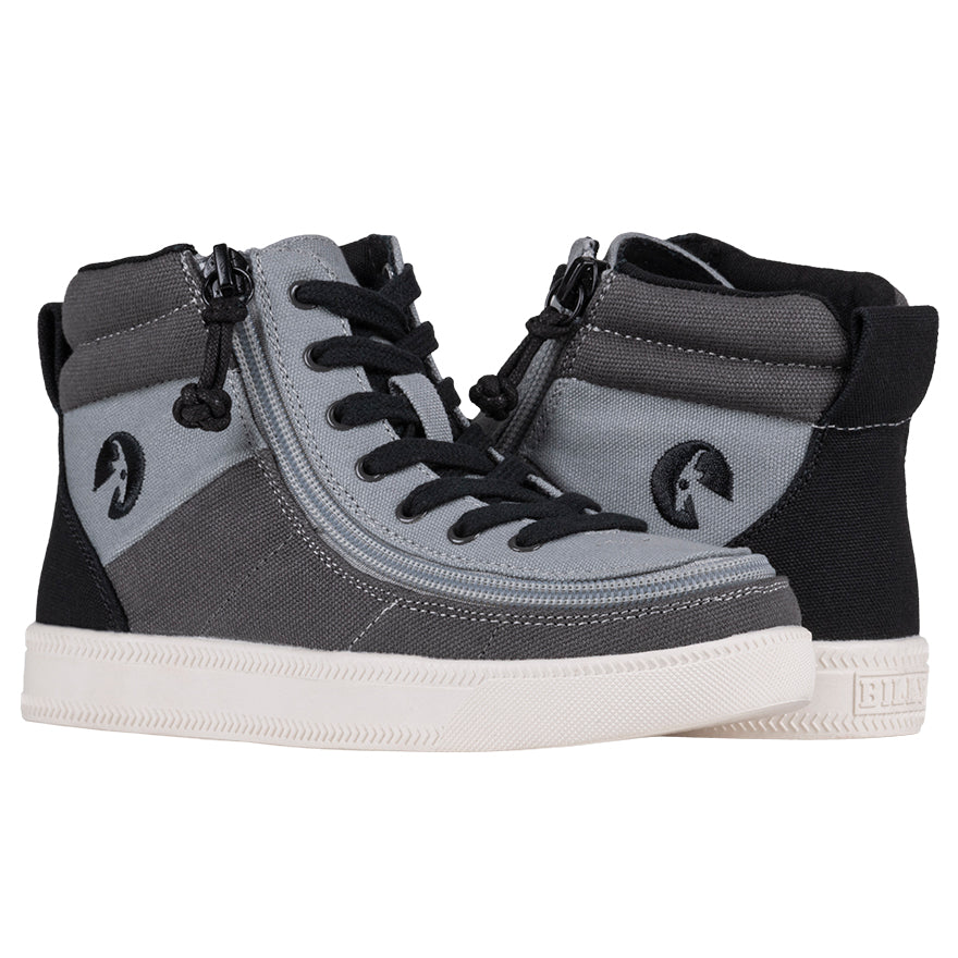 Billy Footwear (Toddlers) - Street High Top Grey Colour Block Canvas Shoes