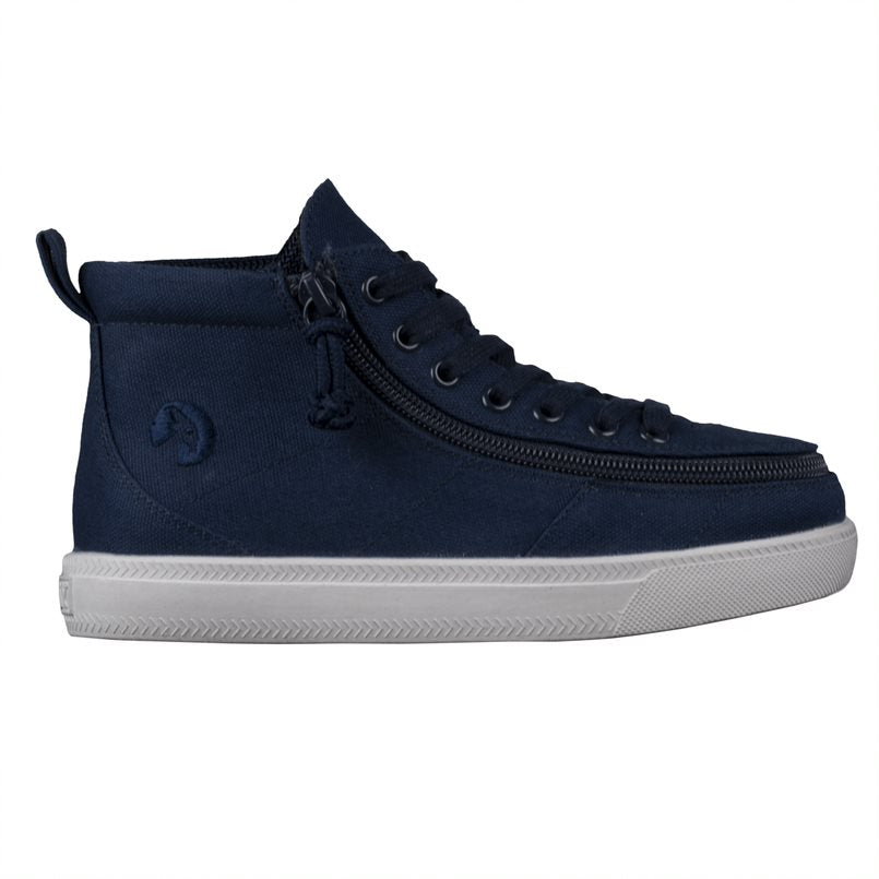 Billy Footwear (Kids) DR fit - High Top Navy Canvas Shoes