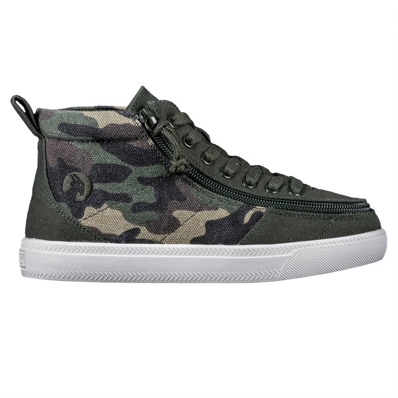 Billy Footwear (Kids) DR Fit - High Top Olive Camo Canvas Shoes